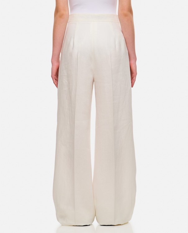 Shop Max Mara Hangar Linen Pants In White