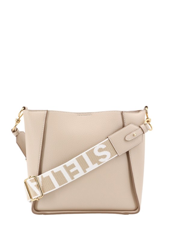 Shop Stella Mccartney Alter Mat Shoulder Bag With Frontal Studded Logo In Neutrals