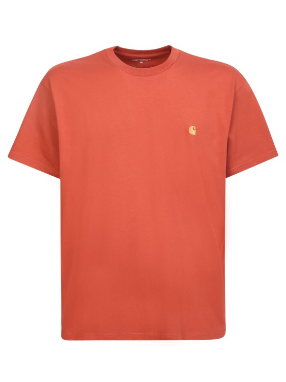 Shop Carhartt Chase Cotton Crew-neck T-shirt In Red