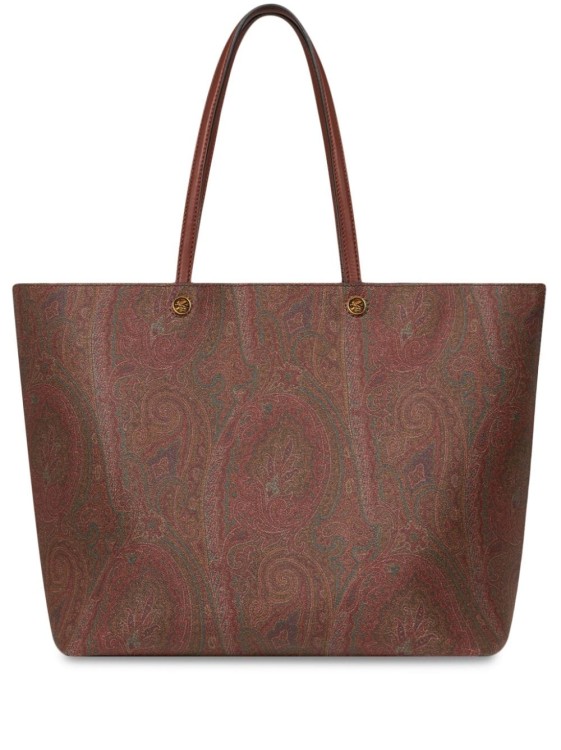 Etro Multicolored Essential Bag In Brown