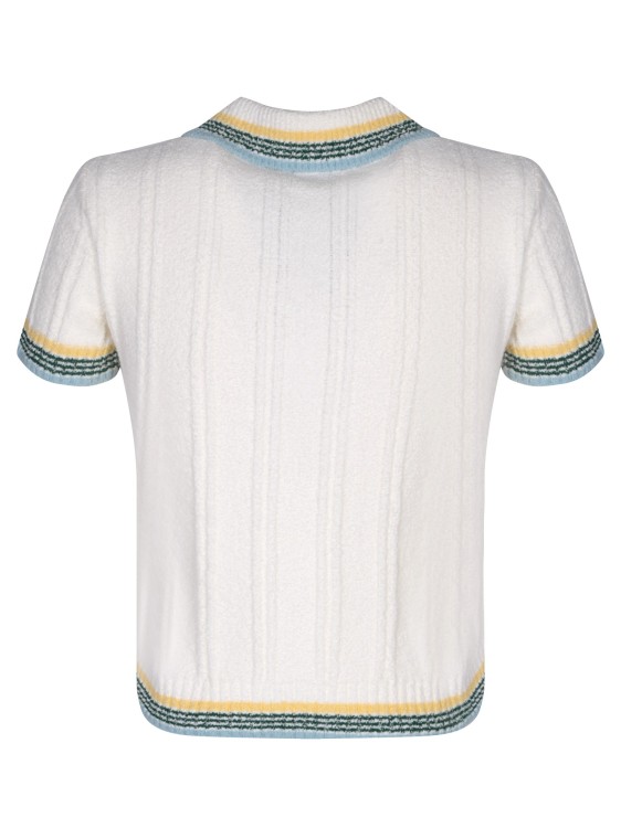 Shop Casablanca Cotton-blend Polo Shirt In White