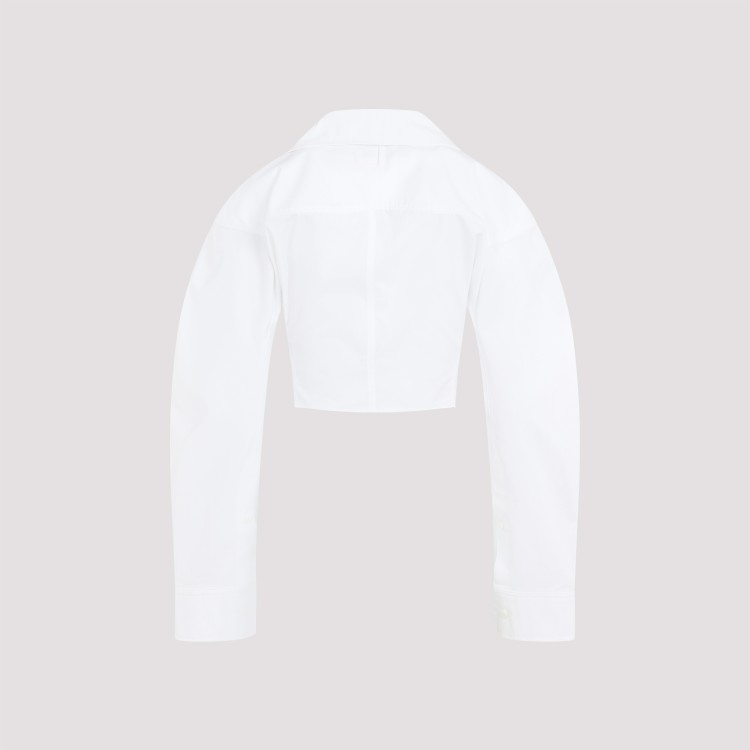 Shop Jacquemus La Chemise Obra White Cotton Shirt