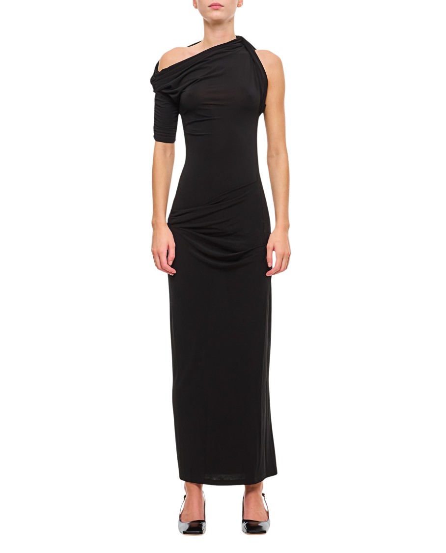 Jacquemus La Robe Drapeado In Black