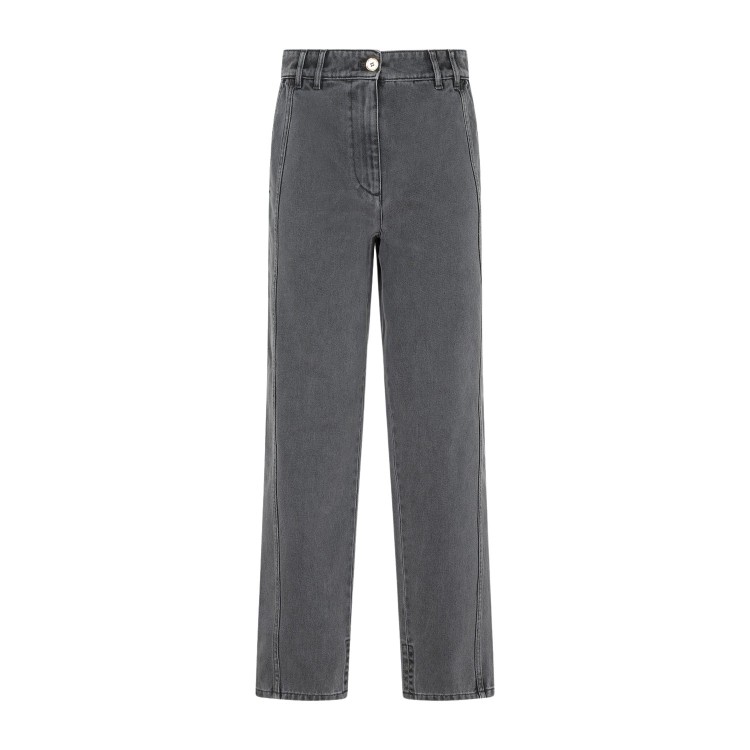 Patou Anthracite Cargo Cotton Trousers In Grey