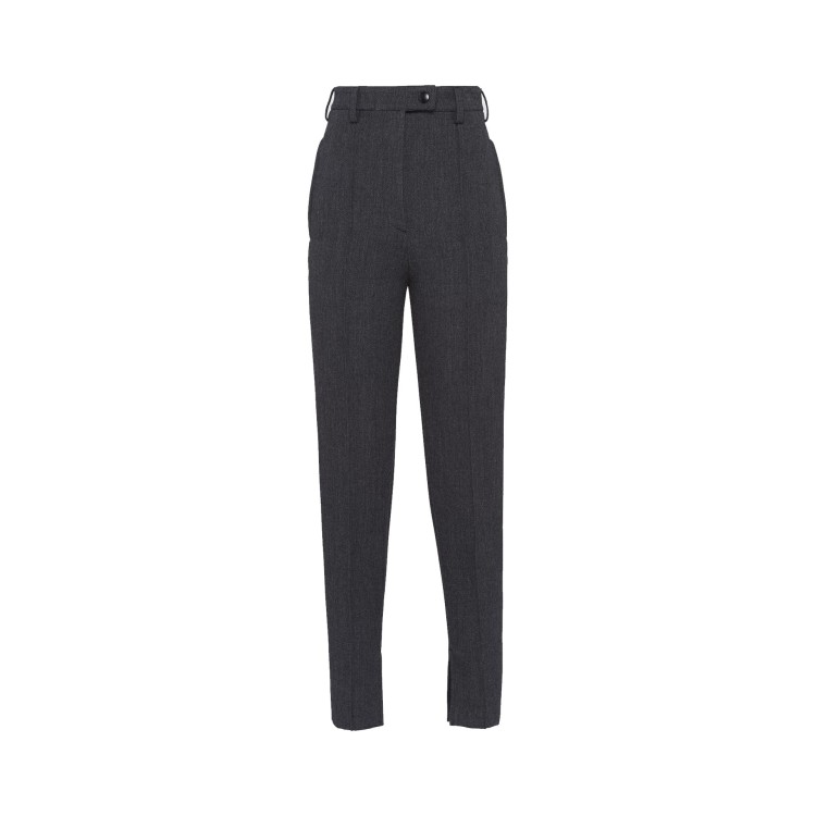 Shop Prada Wool Pants In Black