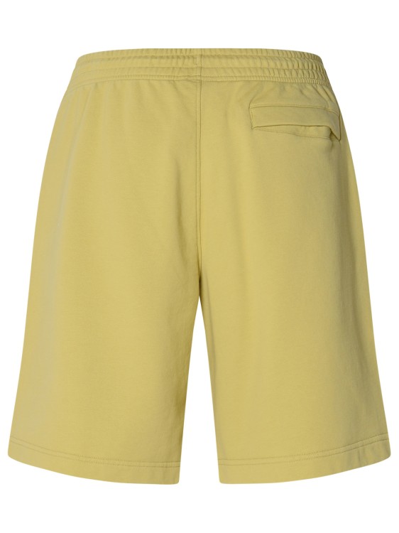 Shop Maison Kitsuné Mustard Cotton Bermuda Shorts In Yellow