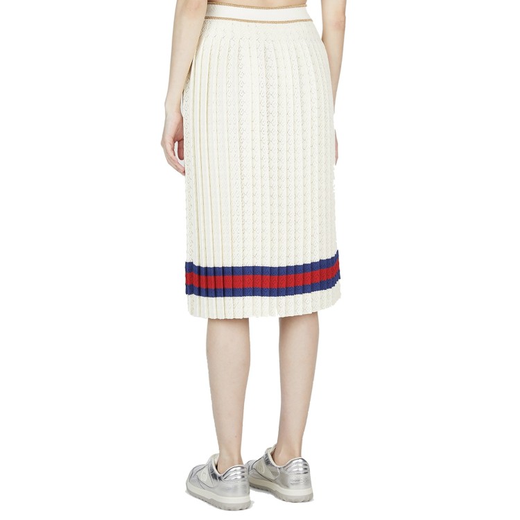 Shop Gucci G Rhombus Knit Skirt In Neutrals