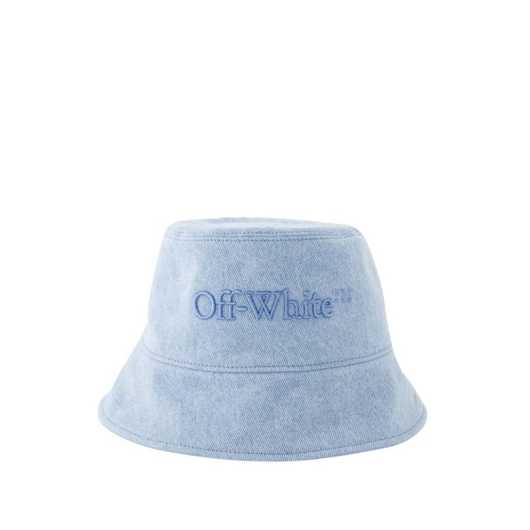 Off-white Logo Bucket Hat - Cotton - Light Blue