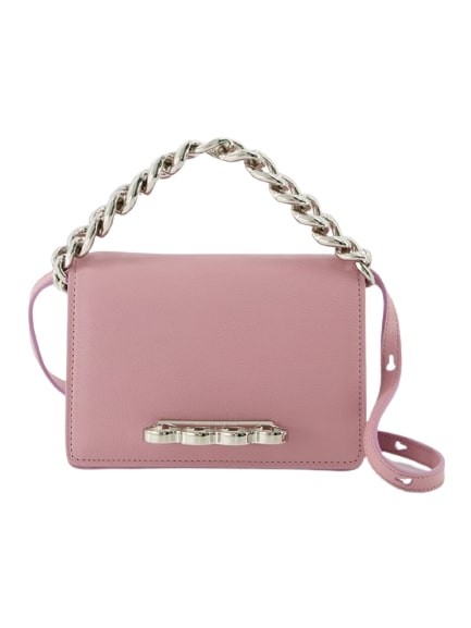 Alexander Mcqueen Four Ring Mini Bag - Pink Antique - Leather In Pink