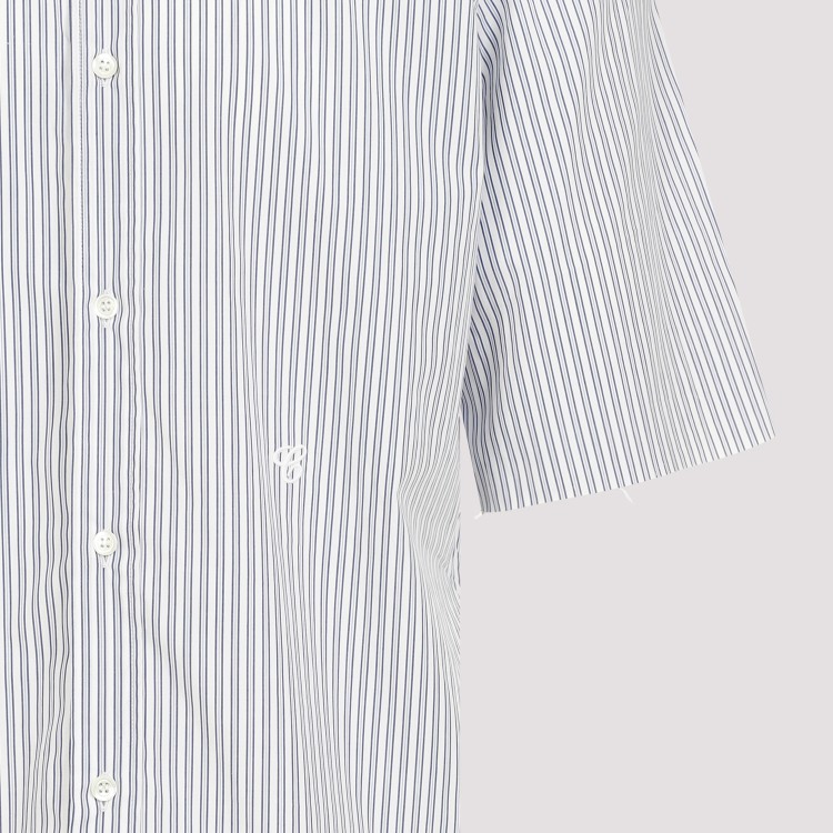 Shop Maison Margiela Ss White Cotton Shirt In Blue