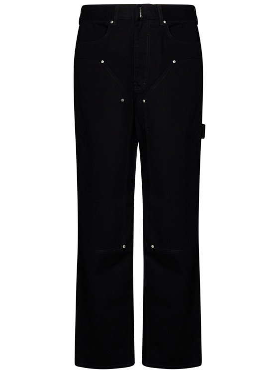 Shop Givenchy Black Cotton Twill Carpenter Trousers