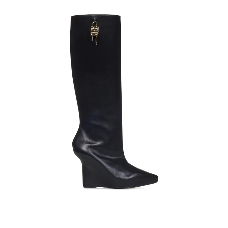 Givenchy G-lock Leather Boots In Black