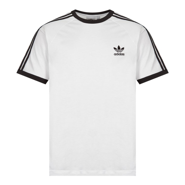 Adidas Originals 3-stripe Ringer T-shirt In White
