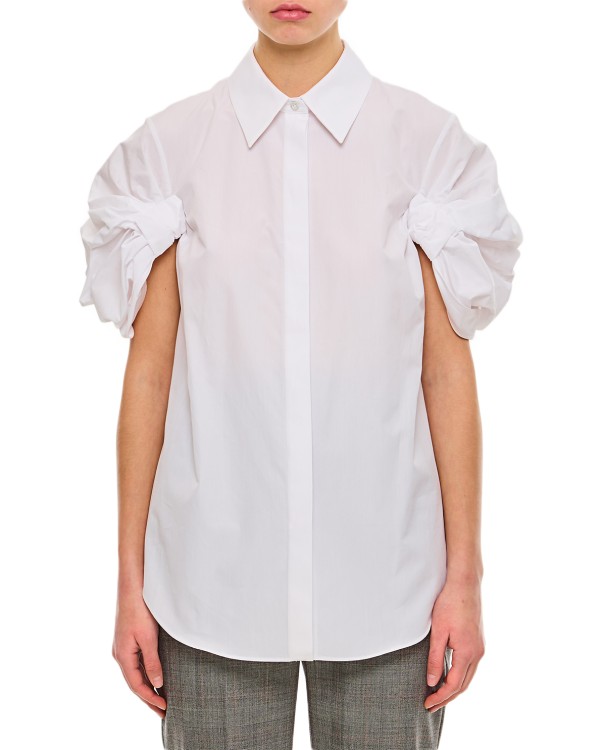 Alexander Mcqueen Short Sleeve Cotton Shirt In White