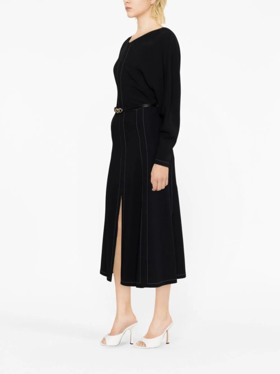 Shop Stella Mccartney Black Front Slit Midi Skirt