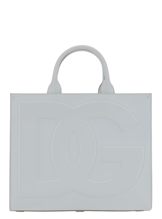 Dolce & Gabbana White Handbag With Tonal Dg Detail In Smooth Leather In White