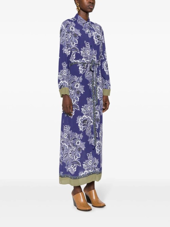 Shop Etro Indigo Floral-print Maxi Dress In Blue