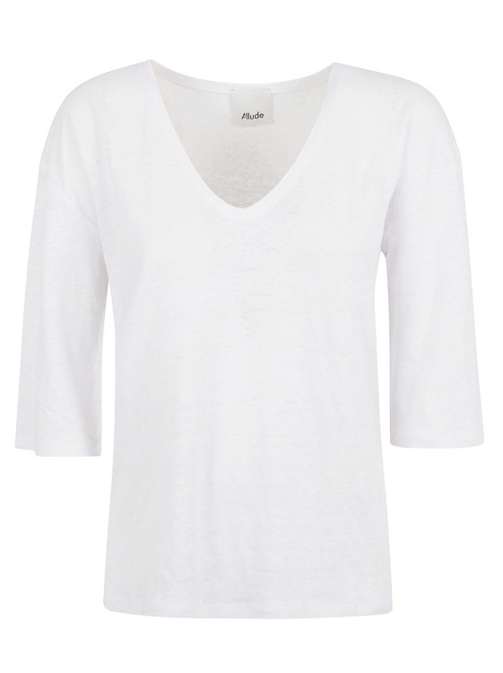 Shop Allude V-neck Top In White
