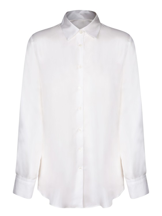 Shop Blanca Vita Silk Twill Shirt In White