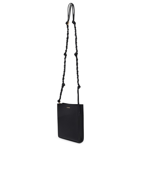 Shop Jil Sander Tangle Ring Crossbody Bag In Black Leather In Red