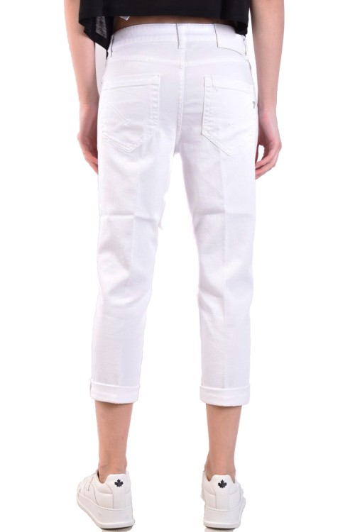 Shop Dondup White Cotton Jeans