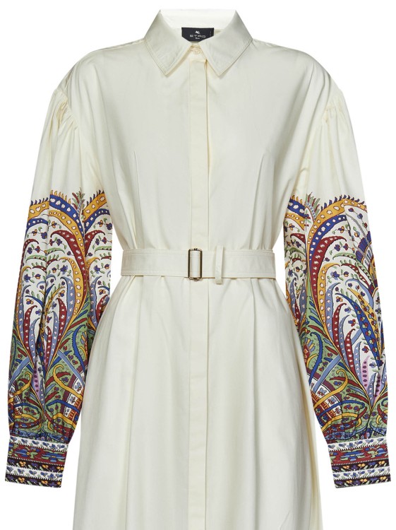 Shop Etro White Cotton Poplin Maxi Shirt Dress