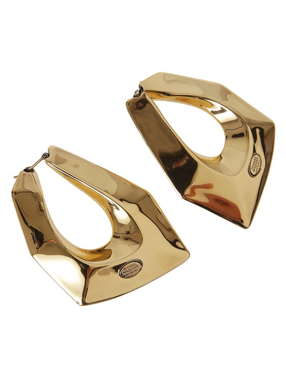 Shop Alexander Mcqueen Faceted Earrings With Antique Gold Finish