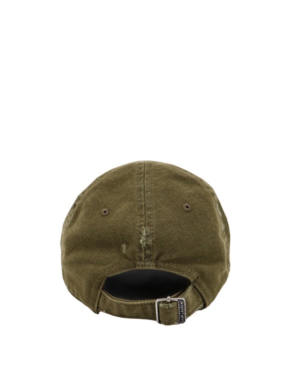 Shop Saint Laurent Ribbed Cotton Hat In Green