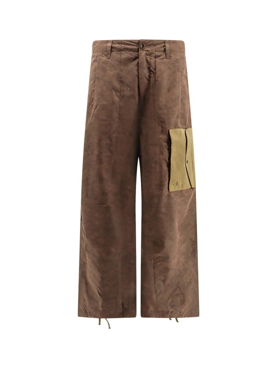 Shop Ten C Nylon Blend Trouser With All-over Print In Brown