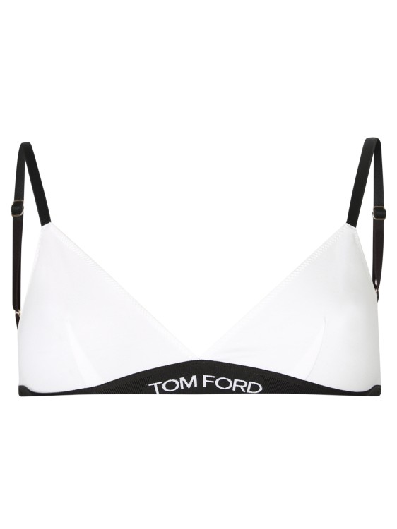 Shop Tom Ford Underband Bra With Logo In White