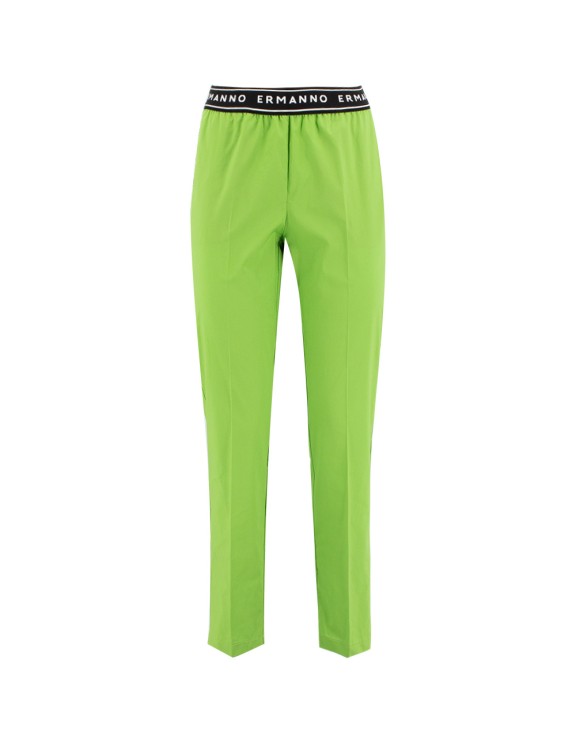 Ermanno Firenze Straight Line Trouser In Green