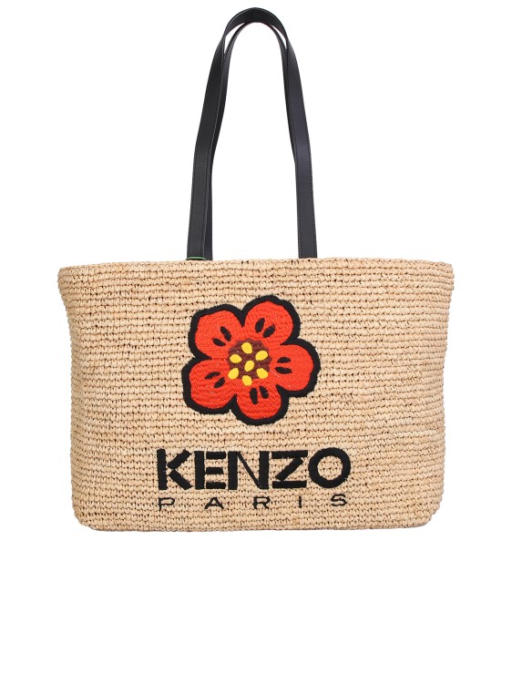 Shop Kenzo Boke Flower Motif Tote Bag In Neutrals