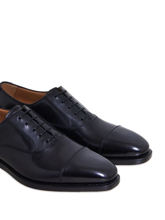 Shop Ferragamo Black Toe Cap Oxford Shoes