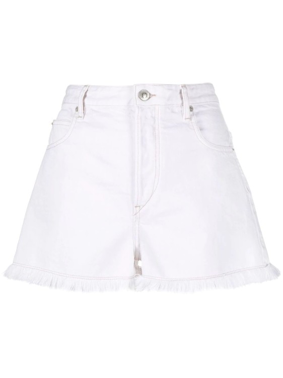 Isabel Marant Étoile High-waisted Denim Shorts In White