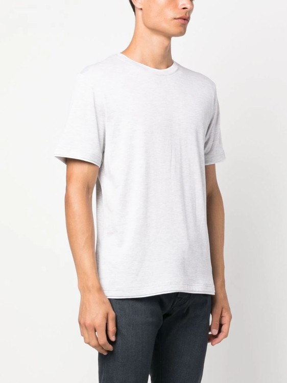 Shop Eleventy Gray Double-layer Trim T-shirt In Grey