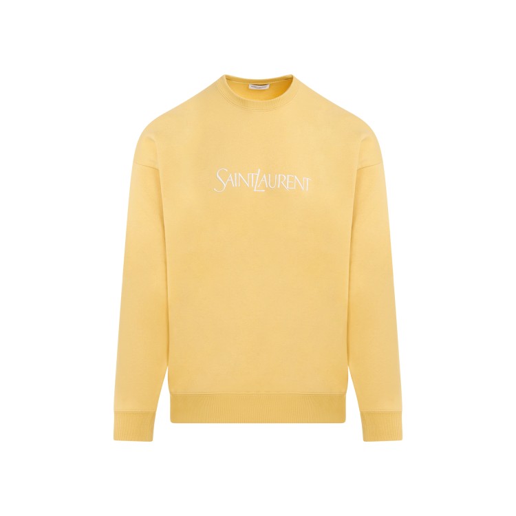 Shop Saint Laurent Yellow Cotton Hoodie