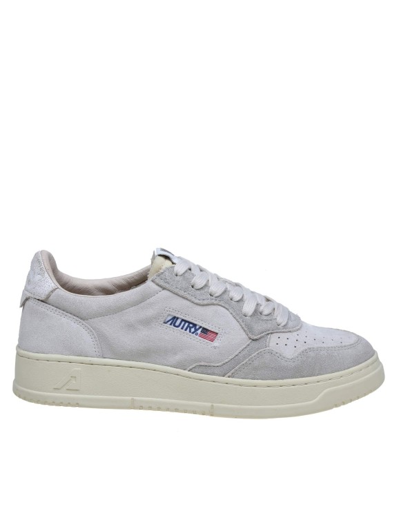 Shop Autry Cream/white Suede Sneakers
