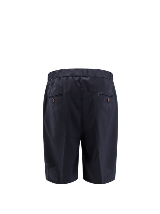 Shop Hevo Virgin Wool Bermuda Shorts With Pinces In Blue