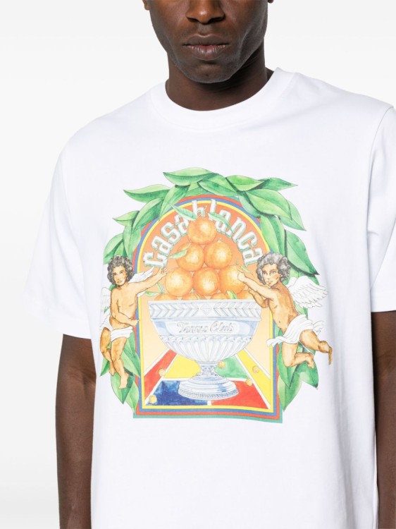 Shop Casablanca Optical White Organic Cotton T-shirts