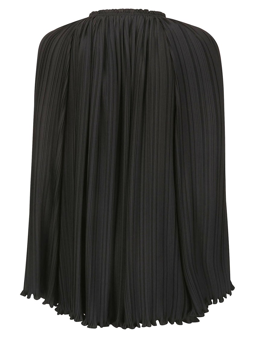 Lanvin Long-sleeved Pleated Blouse In Black