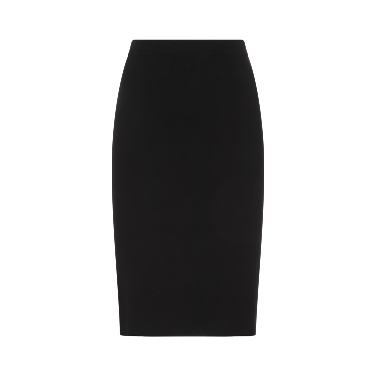 Shop Saint Laurent Black Wool Pencil Skirt