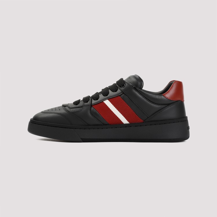 Shop Bally Rebby Black Calf Leather Sneakers