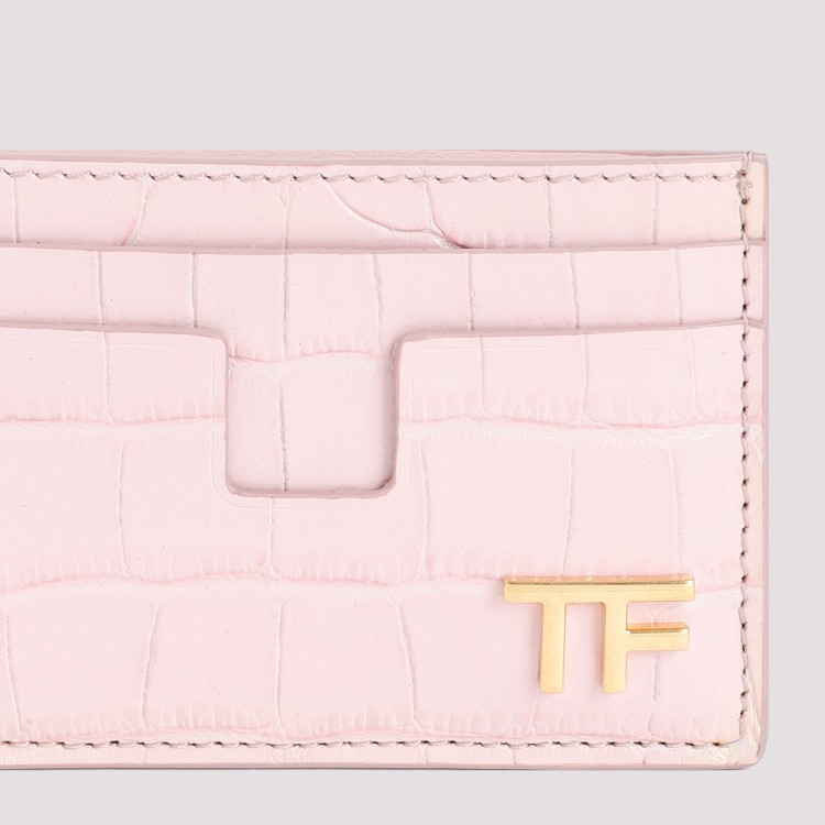 Shop Tom Ford Pastel Pink Calf Leather Credit Cards Case