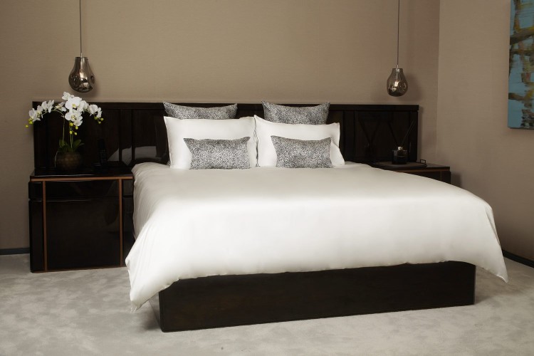 Shop Mayfairsilk Leopard Finest Silk Cushion Cover Square In Black