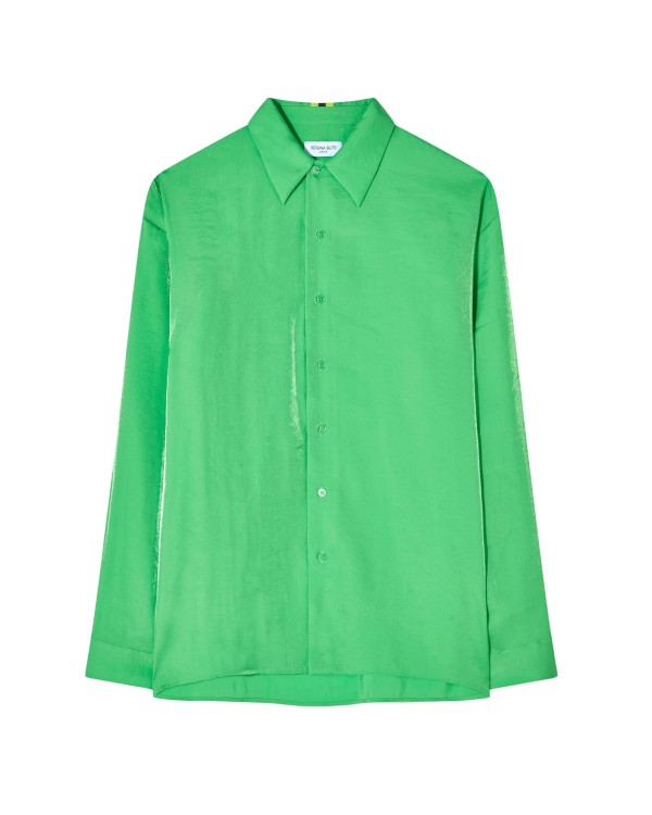 Shop Serena Bute Oversized Cuff Shirt - Bright Green