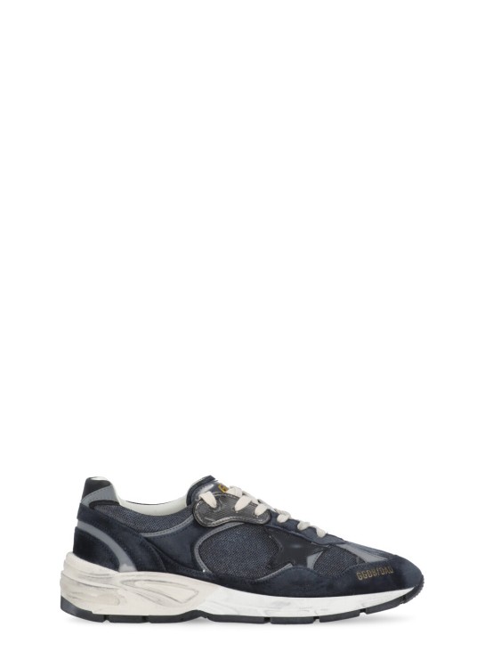 Shop Golden Goose Blue Leather Sneakers