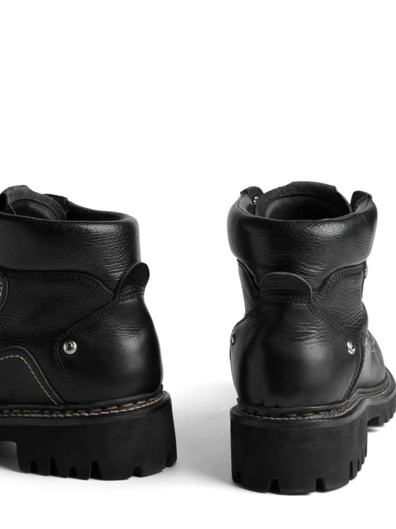 Shop Dsquared2 Leather Hiking Boots In Black