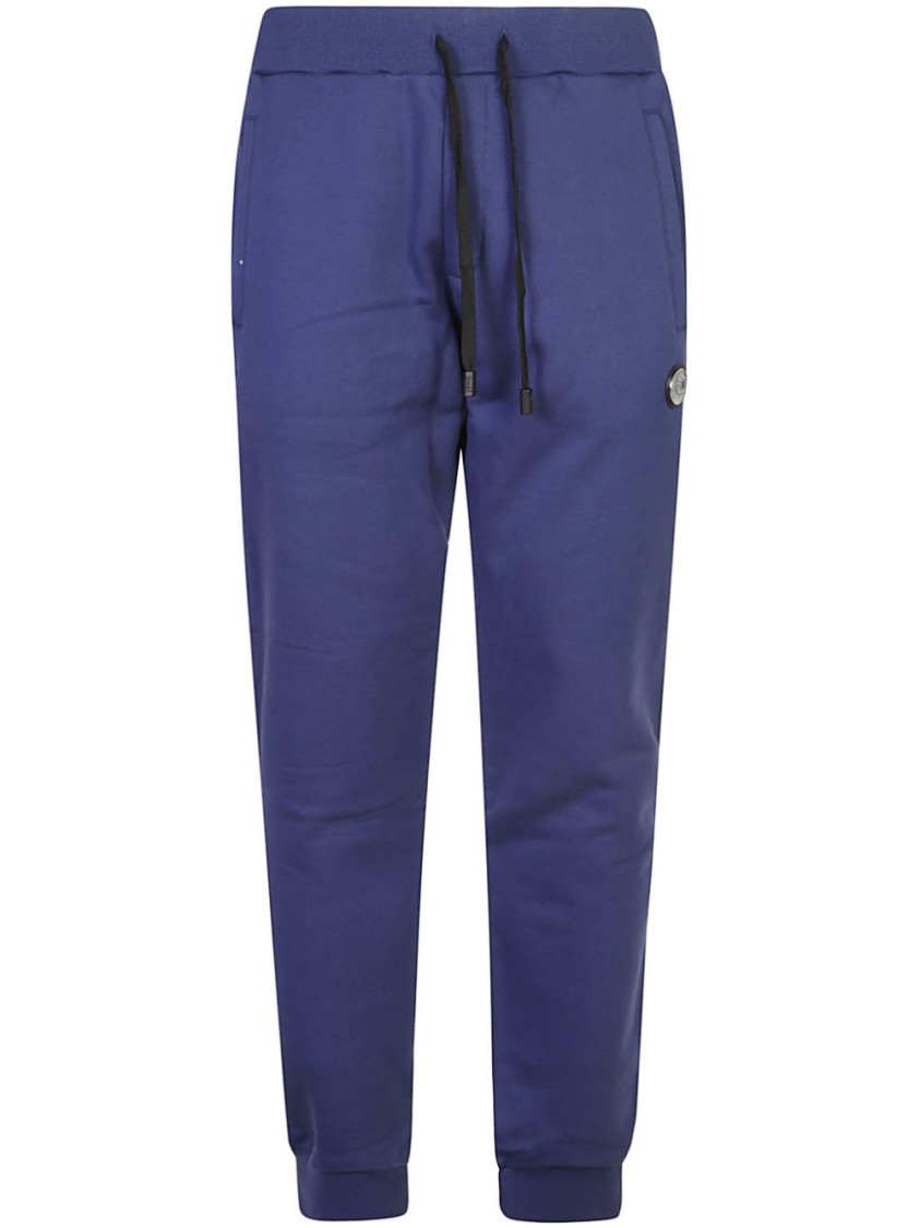 Just Cavalli Premium Comfort Sweatpants With Adjustable Drawstring And Sleek Fit In Blue