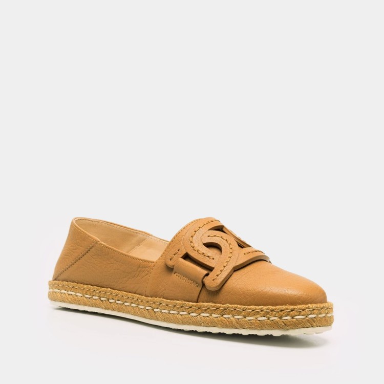 Shop Tod's Slip-on In Tan Leather With Leather Buckle In Brown