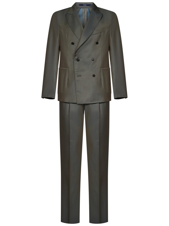 Shop Drumohr Mud-colored Suit In Virgin Wool In Grey